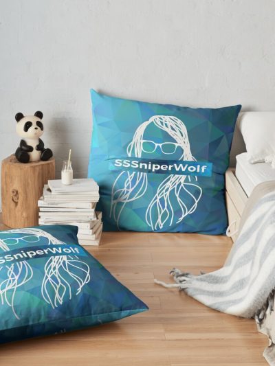 Sssniperwolf Throw Pillow Official SSSniperWolf Merch